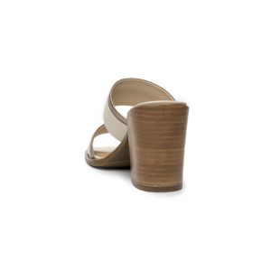 Sandalia Tacón Medio Quirelli para Mujer Estilo 302604 Latte