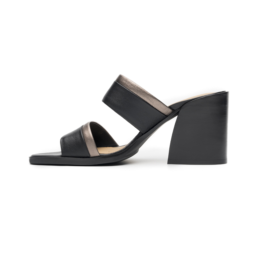 Sandalia Tacón Medio Quirelli para Mujer Estilo 302604 Negro