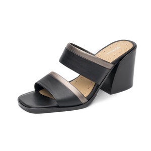 Sandalia Tacón Medio Quirelli para Mujer Estilo 302604 Negro
