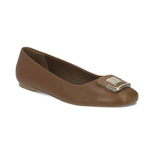 Balerina con herraje en piel color tan Quirelli estilo 302902