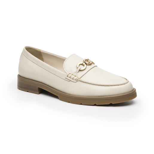 Mocasín Con Herraje Quirelli para Mujer con Plantilla Acojinada Estilo 303702 Latte