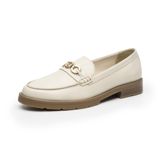 Mocasín Con Herraje Quirelli para Mujer con Plantilla Acojinada Estilo 303702 Latte