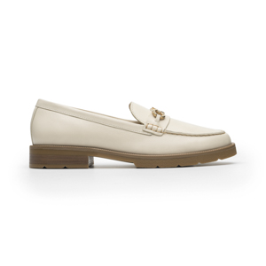 Mocasín Con Herraje Quirelli para Mujer con Plantilla Acojinada Estilo 303702 Latte