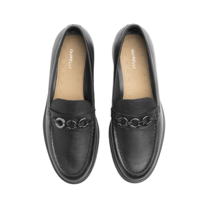 Mocasín Con Herraje Quirelli para Mujer con Plantilla Acojinada Estilo 303702 Negro