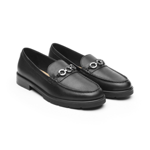 Mocasín Con Herraje Quirelli para Mujer con Plantilla Acojinada Estilo 303702 Negro
