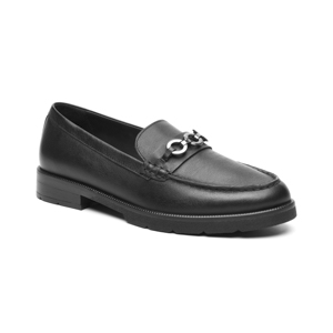 Mocasín Con Herraje Quirelli para Mujer con Plantilla Acojinada Estilo 303702 Negro