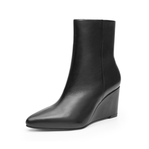 Botín Puntal Cuña Quirelli para Mujer con Suela Preacabada Estilo 303802 Negro