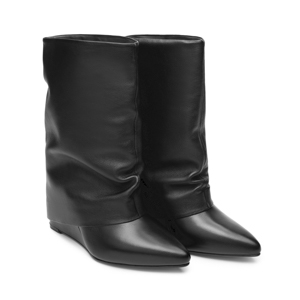 Botín Puntal Cuña Quirelli para Mujer con Suela Preacabada Estilo 303803 Negro