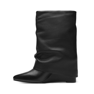 Botín Puntal Cuña Quirelli para Mujer con Suela Preacabada Estilo 303803 Negro