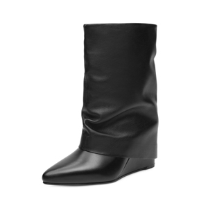 Botín Puntal Cuña Quirelli para Mujer con Suela Preacabada Estilo 303803 Negro