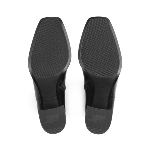 Botín Punta Cuadrada Quirelli para Mujer con Tacón Forrado En Cuero Estilo 303901 Negro