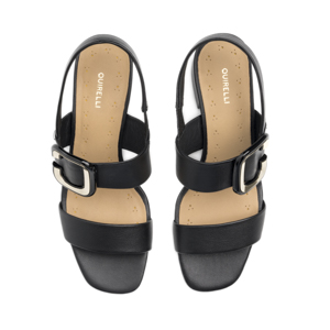Sandalia Tacón Medio Quirelli para Mujer Estilo 304001 Negro