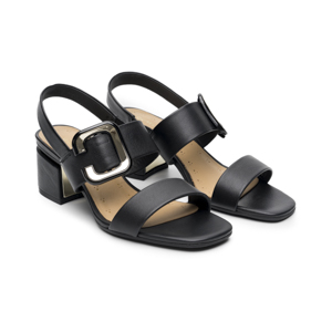 Sandalia Tacón Medio Quirelli para Mujer Estilo 304001 Negro