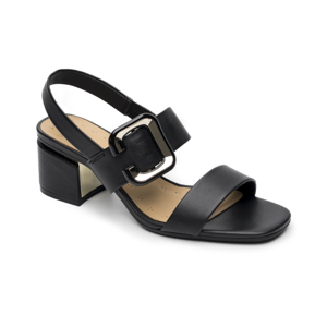 Sandalia Tacón Medio Quirelli para Mujer Estilo 304001 Negro