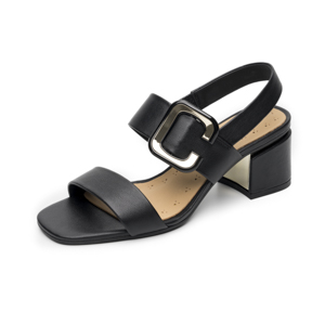 Sandalia Tacón Medio Quirelli para Mujer Estilo 304001 Negro