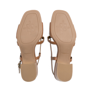 Sandalia Tacón Medio Quirelli para Mujer Estilo 304003 Tan