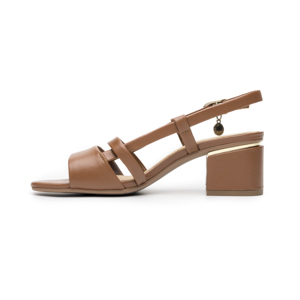 Sandalia Tacón Medio Quirelli para Mujer Estilo 304003 Tan