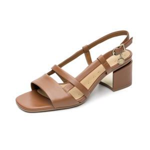 Sandalia Tacón Medio Quirelli para Mujer Estilo 304003 Tan