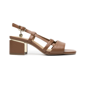 Sandalia Tacón Medio Quirelli para Mujer Estilo 304003 Tan