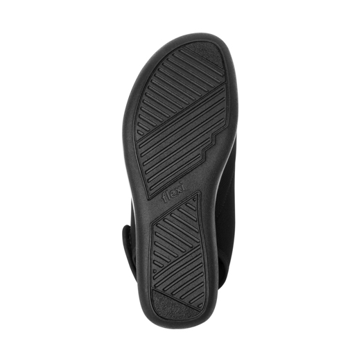 Sandalia Textil Peep Toe Flexi para Mujer con Adaptabilidad Al Pie Estilo 34927 Negro