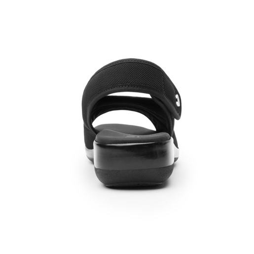 Sandalia Textil Peep Toe Flexi para Mujer con Adaptabilidad Al Pie Estilo 34927 Negro