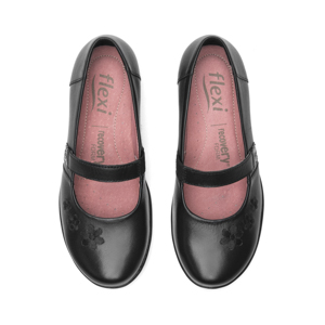 Balerina Escolar Flexi para Niña elaborada en 100% Piel Estilo 35930 Negro