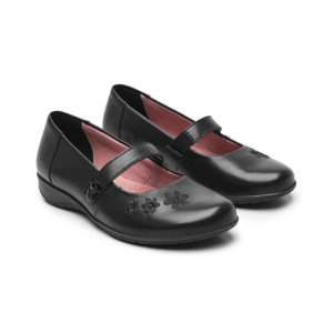 Balerina Escolar Flexi para Niña elaborada en 100% Piel Estilo 35930 Negro