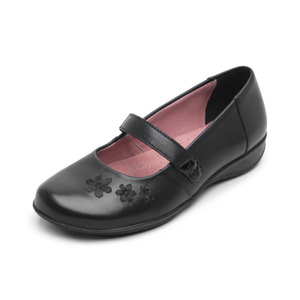Balerina Escolar Flexi para Niña elaborada en 100% Piel Estilo 35930 Negro