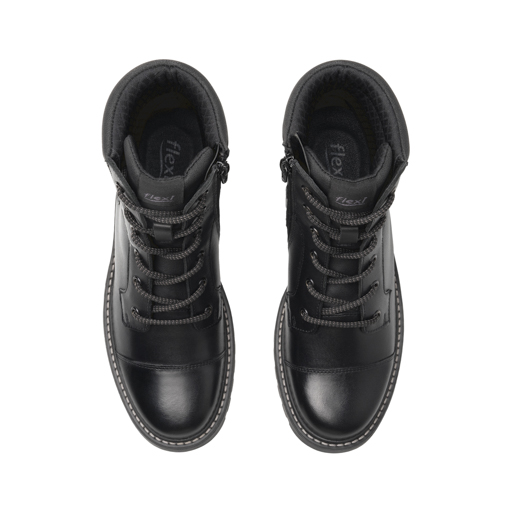 Botín Militar Flexi para Mujer con Cierre Interno Estilo 37822 Negro