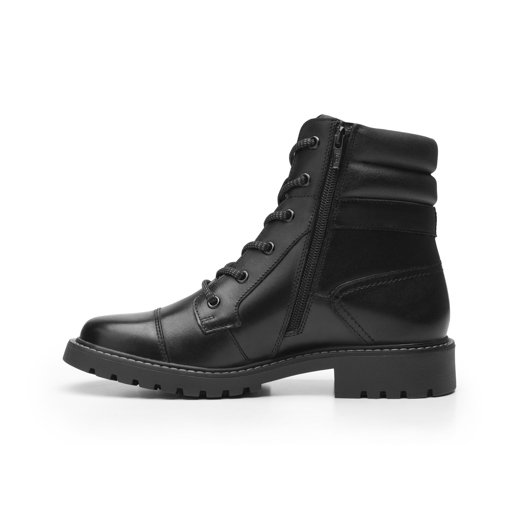 Botín Militar Flexi para Mujer con Cierre Interno Estilo 37822 Negro