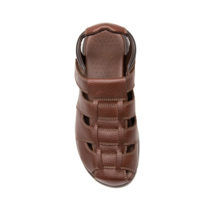 Sandalia Con Ajuste De Piel Flexi para Hombre con Recovery Form Estilo 400015 Caoba