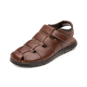 Sandalia Con Ajuste De Piel Flexi para Hombre con Recovery Form Estilo 400015 Caoba