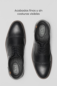 Zapato De Vestir Para Salir Flexi De Tipo Derby Para Hombre - Estilo 400102 Negro