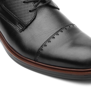 Zapato De Vestir Para Salir Flexi De Tipo Derby Para Hombre - Estilo 400102 Negro