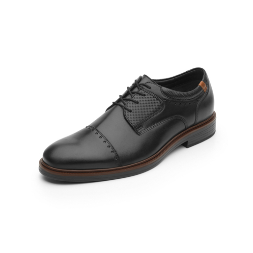 Zapato De Vestir Para Salir Flexi De Tipo Derby Para Hombre - Estilo 400102 Negro