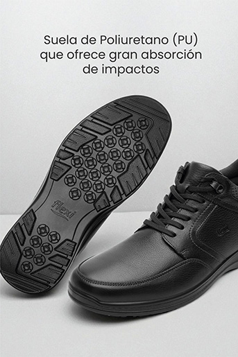 Botín Casual Flexi para Hombre con Amarre Frontal Estilo 50816 Negro