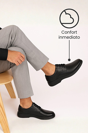 Zapato Casual Para Oficina Flexi Con Sistema Walking Soft Para Hombre - Estilo 59301 Negro