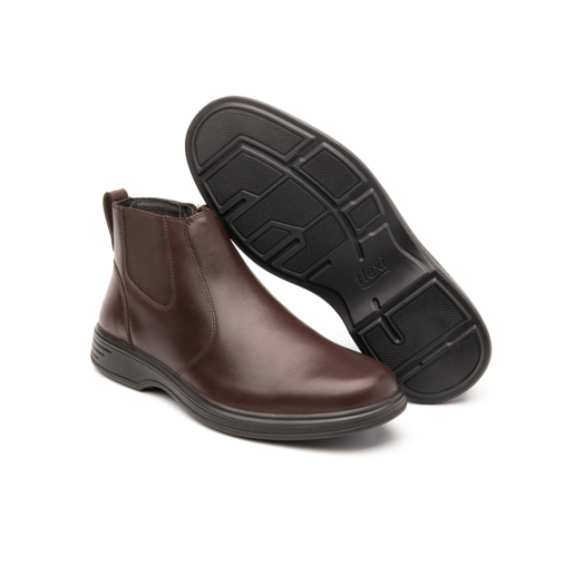 Botín Casual Para Oficina Flexi Con Sistema Walking Soft Para Hombre - Estilo 59305 Dk Oporto