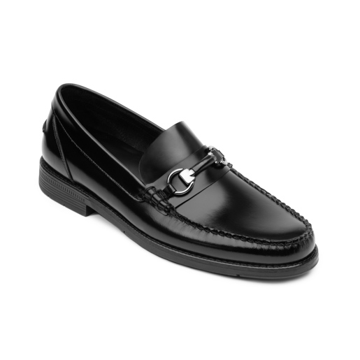 Mocasín Con Herraje Quirelli para Hombre con 100% piel Estilo 87906 Negro