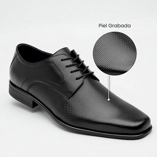 Derby Con Agujetas Flexi para Hombre Estilo 90718 Negro