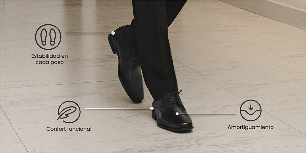 Derby Con Agujetas Flexi para Hombre Estilo 90718 Negro